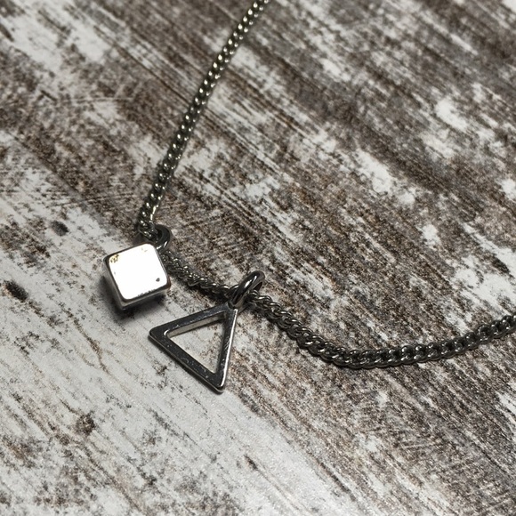 CHARM Necklace Cube & Triangle 17” - Picture 6 of 7